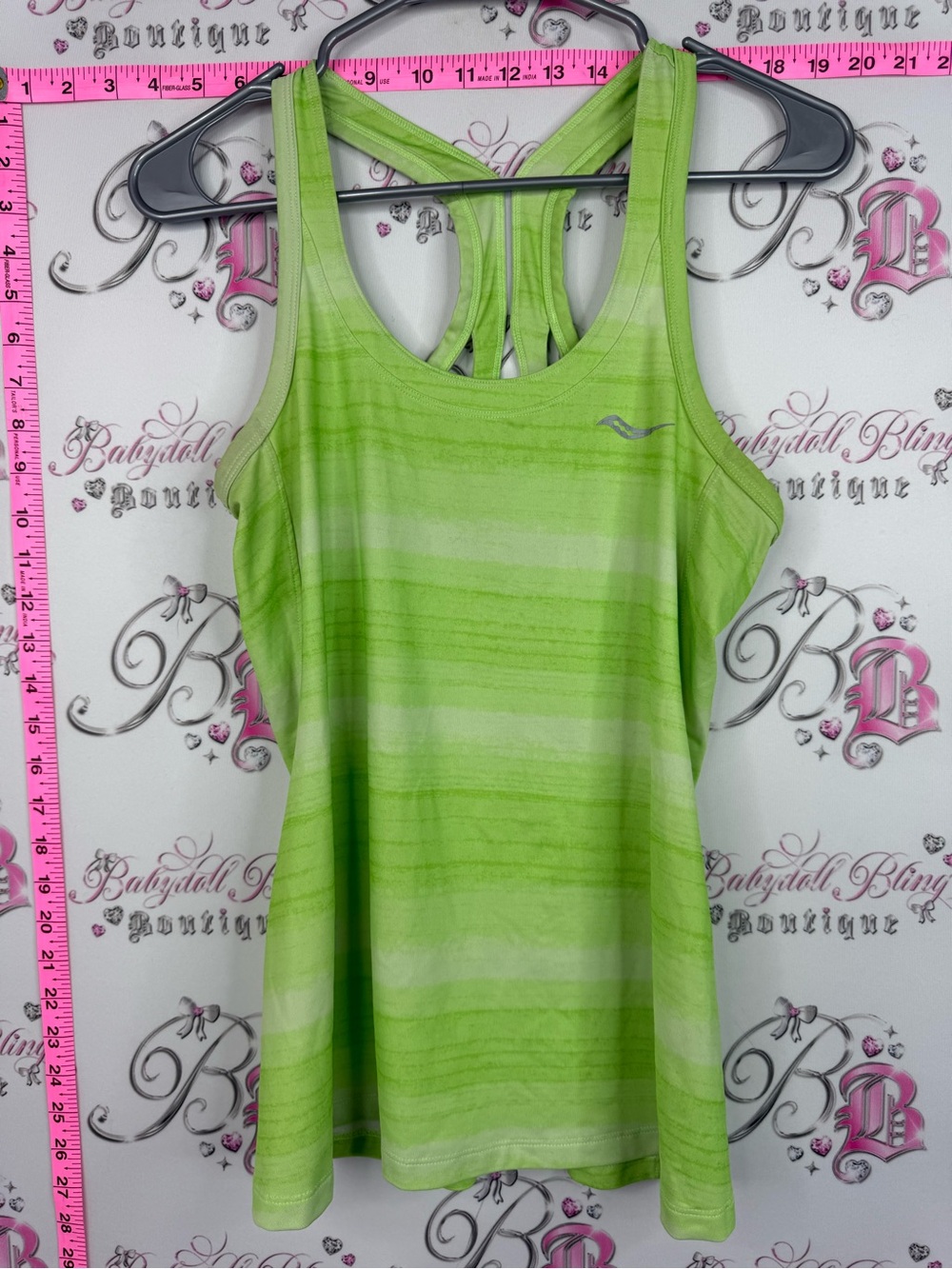 Saucony Lime Green Strappy Workout Tank